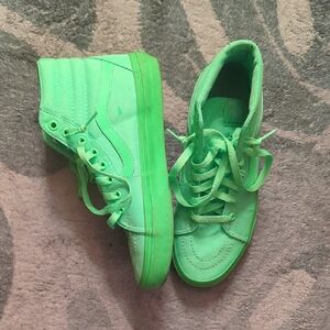 Neon VANS Green High-Top Sneakers